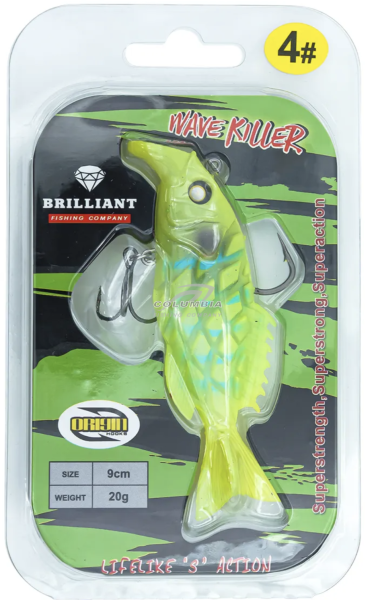 Силиконовая приманка оснащенная WAVE KILLER 70mm 12g