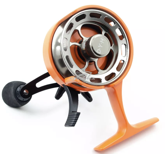 Катушка мультипликаторная под левую руку зимняя DYH1986  L R оранжевый  белый