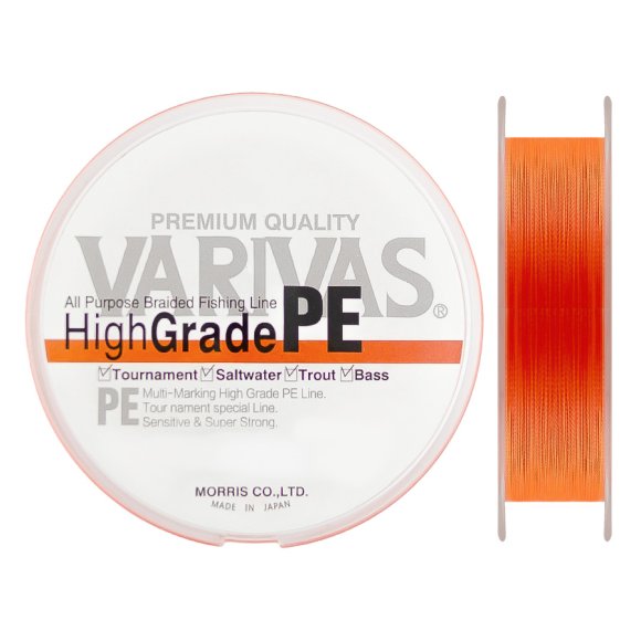 Плетенный шнур Varivas HIGH GRADE PE X4 Neon Orange 150м