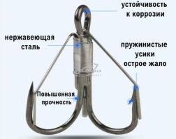 Крючки тройники незацепляйки