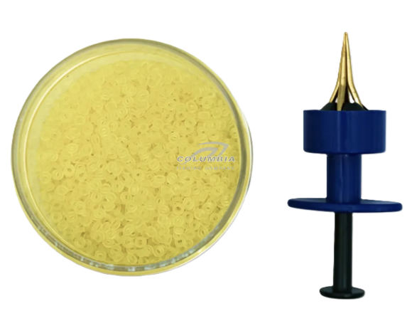 Пучковяз для мотыля с резинками  желтый