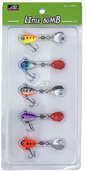 Тейл-спиннер LITTLE BOMB набор блесен для рыбалки 5G